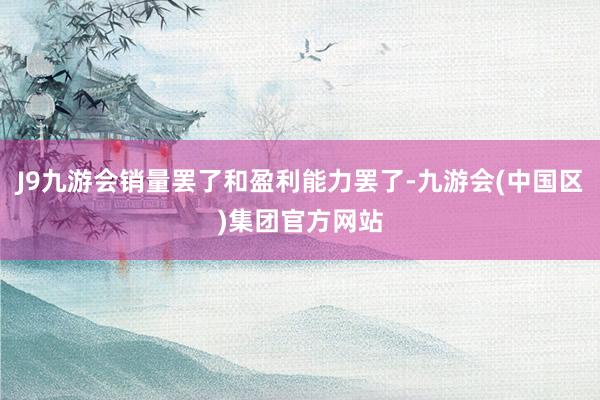 J9九游会销量罢了和盈利能力罢了-九游会(中国区)集团官方网站