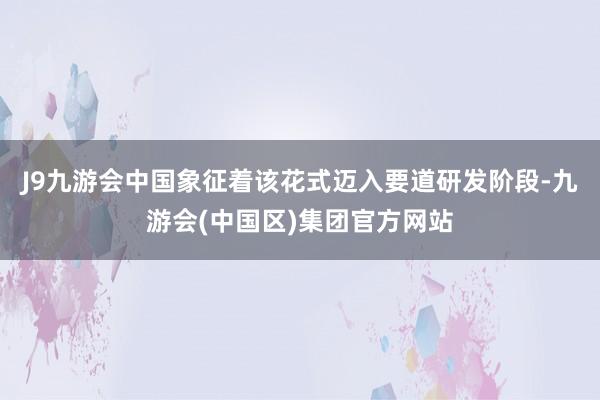 J9九游会中国象征着该花式迈入要道研发阶段-九游会(中国区)集团官方网站