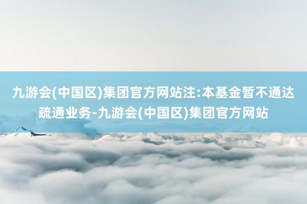 九游会(中国区)集团官方网站注:本基金暂不通达疏通业务-九游会(中国区)集团官方网站